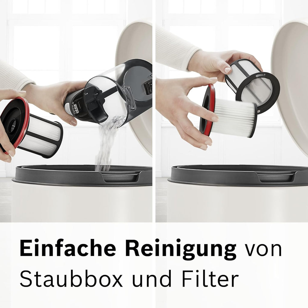 Bosch Akku-Staubsauger Unlimited Serie 6 BKS6111P, aspirapolvere senza fili, senza sacco, leggero, filtro igienico, elevata potenza di aspirazione, lunga autonomia, bocchetta per fessure, tutti i tipi di pavimento, blu