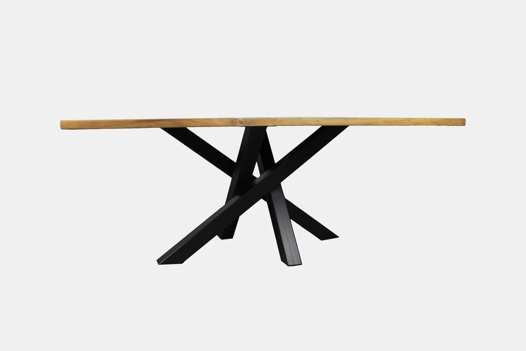 Serie MAXIM | Baumkantentisch - Eiche - inkl. Tischbein Spider - versch. Gren und Farben | Lnge: 160 - 300 cm | Breite: 90 -100 cm