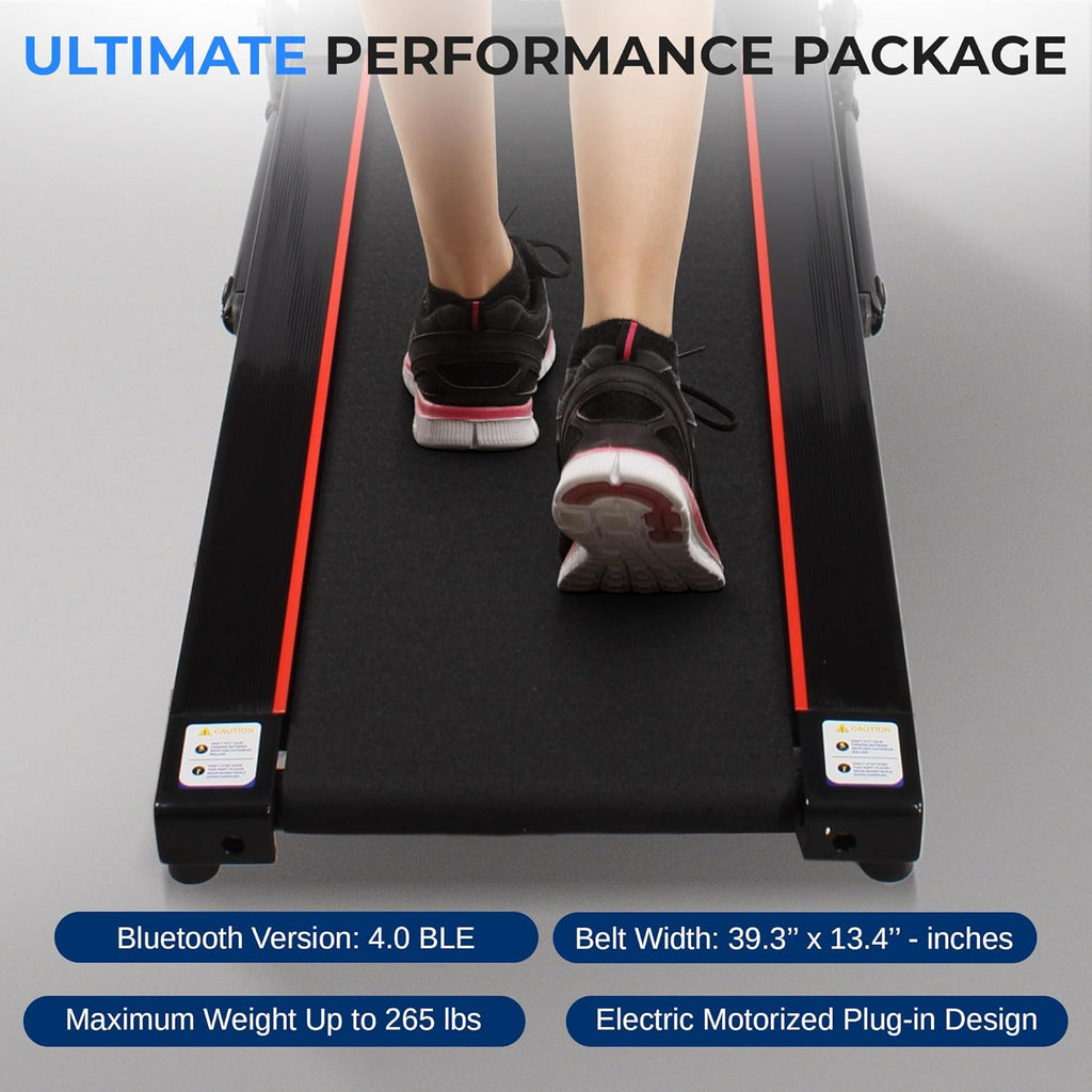 Tapis roulant SereneLife per la casa - Tapis roulant pieghevole, Tapis roulant, con display a LED, tapis roulant per la casa, sincronizzazione app Bluetooth, fitness digitale, tapis roulant con inclinazione, fino a 10 km/h