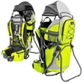 Dromader Kraxe Kindertrage bis 22kg – Kindertrage Wandern mit Sonnendach, Regenschutz, Thermotasche, Wickelmatte – Einhändig klappbare Rahmen – Blau