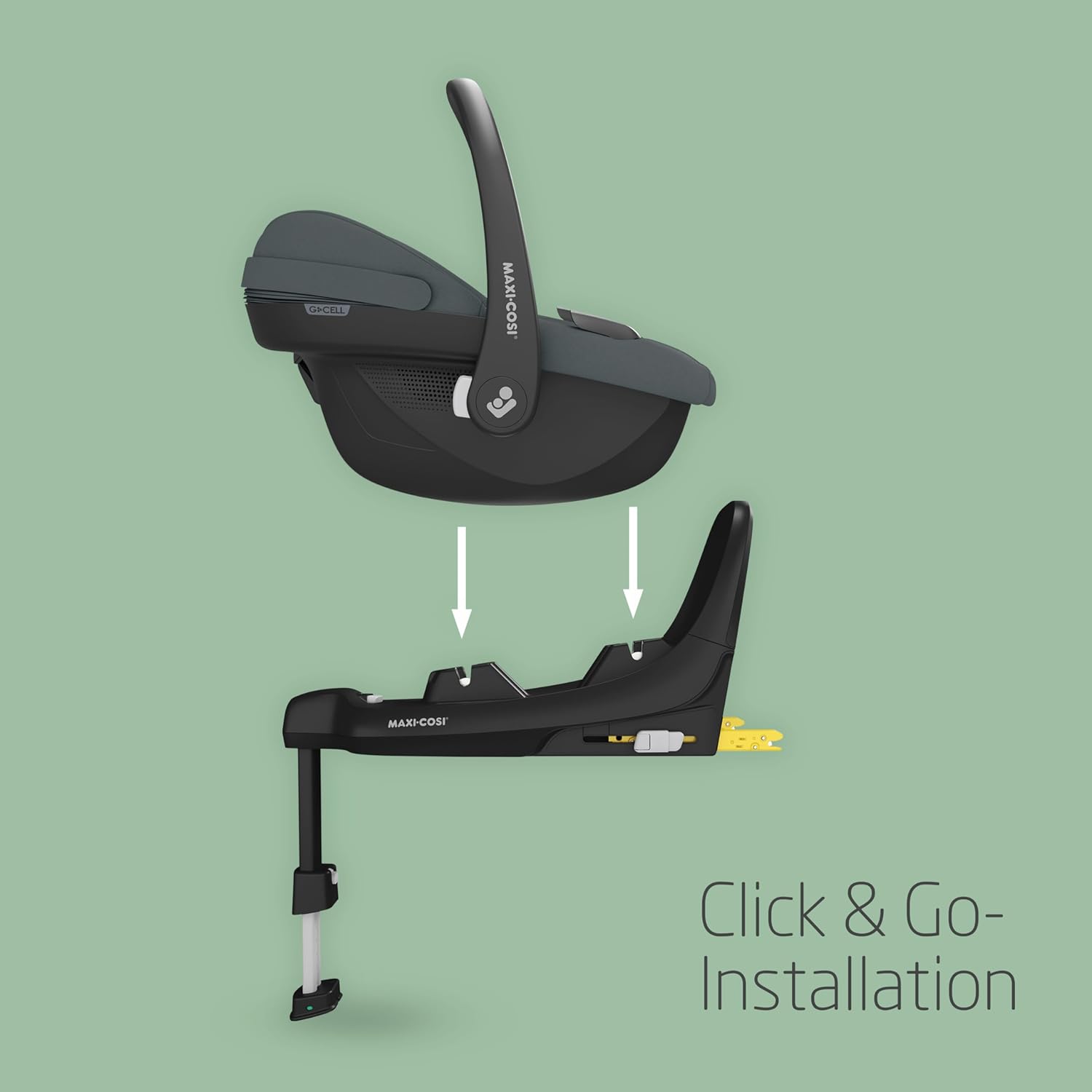 Maxi-Cosi Pebble 360 Pro, Seggiolino auto reclinabile SlideTech, da 0 a 15 mesi, da 0 a 13 kg, da 40 a 87 cm, per i seggiolini auto girevoli FamilyFix 360 Pro, G-CELL Side Impact Protection, Tonal Graphite