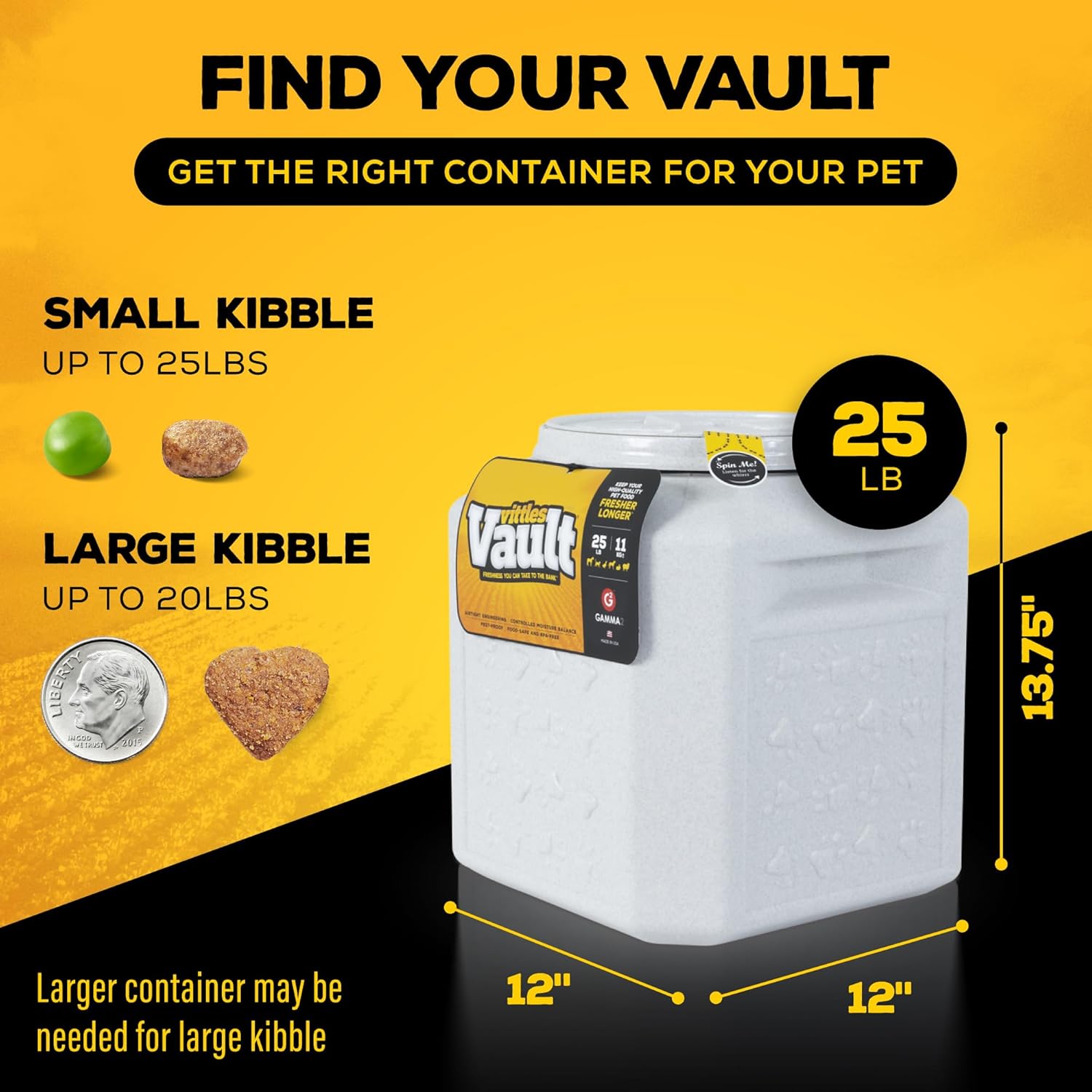 Contenitore per alimenti per animali Gamma2 Vittles Vault, 36,3 kg