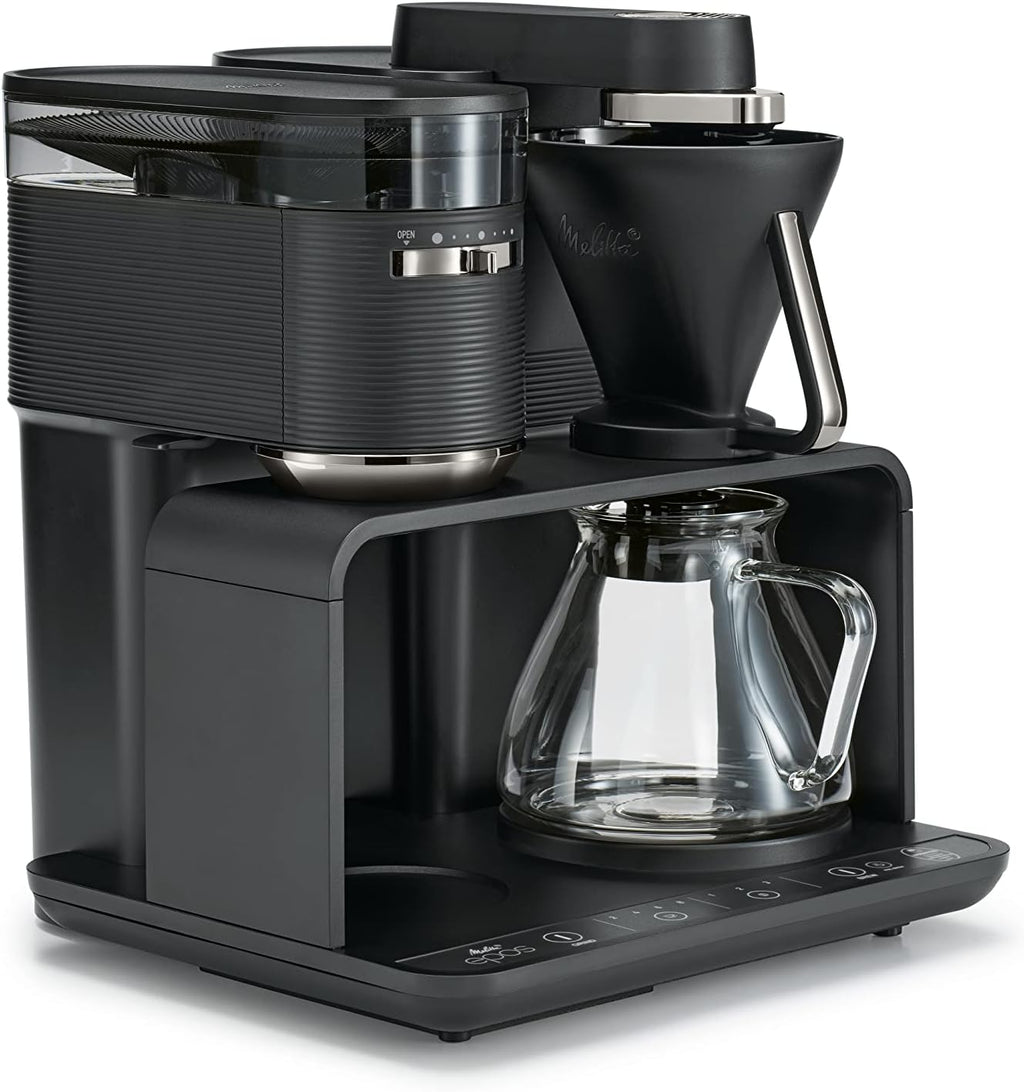 Melitta EPOS Macchina da caffè con macinacaffè, nero-argento