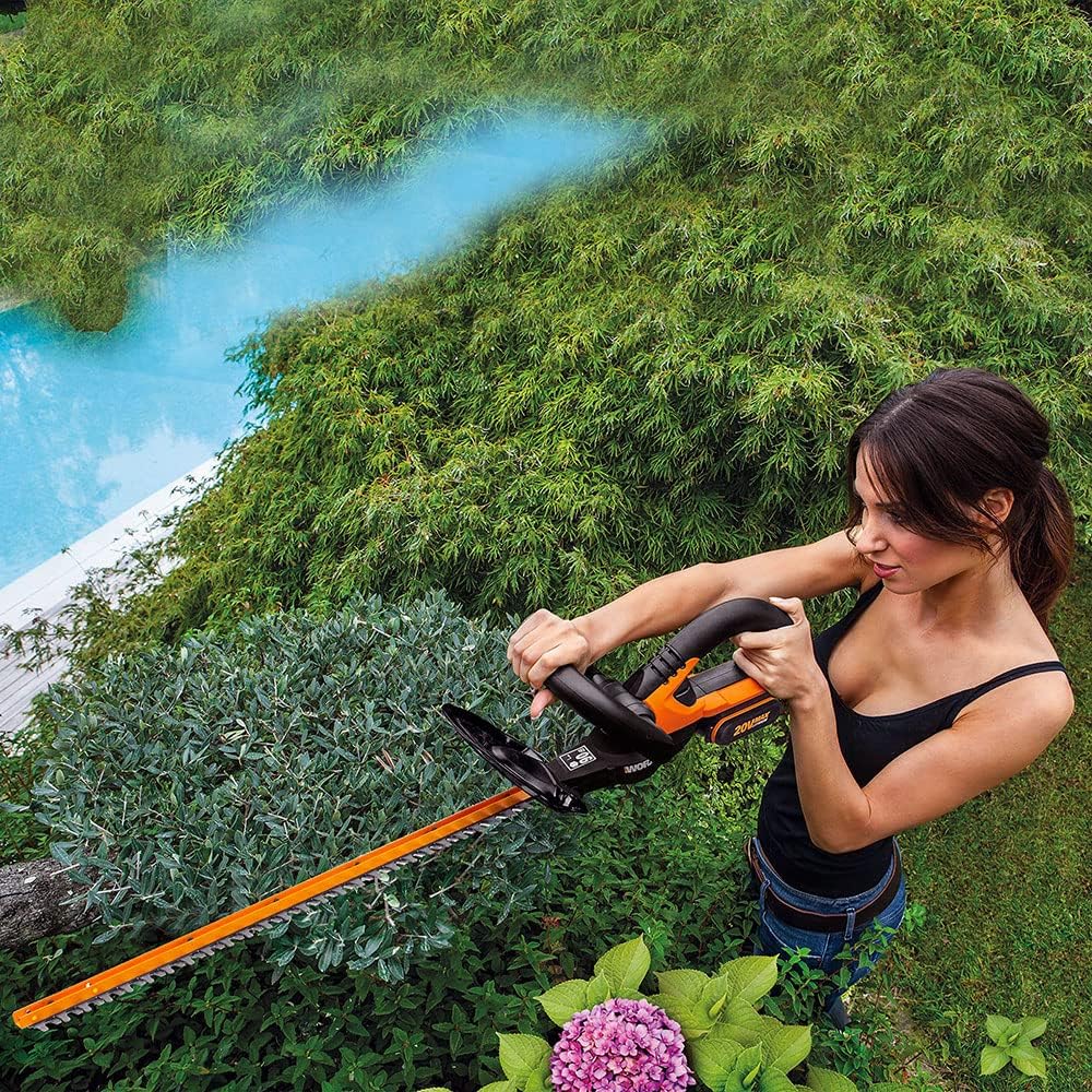 WORX WG263E.9 Nitro Tagliasiepi a batteria 20V, tagli uniformi con meno vibrazioni, potente motore brushless, lunghezza di taglio 54cm, passo dei denti 27mm, senza batteria e caricabatterie