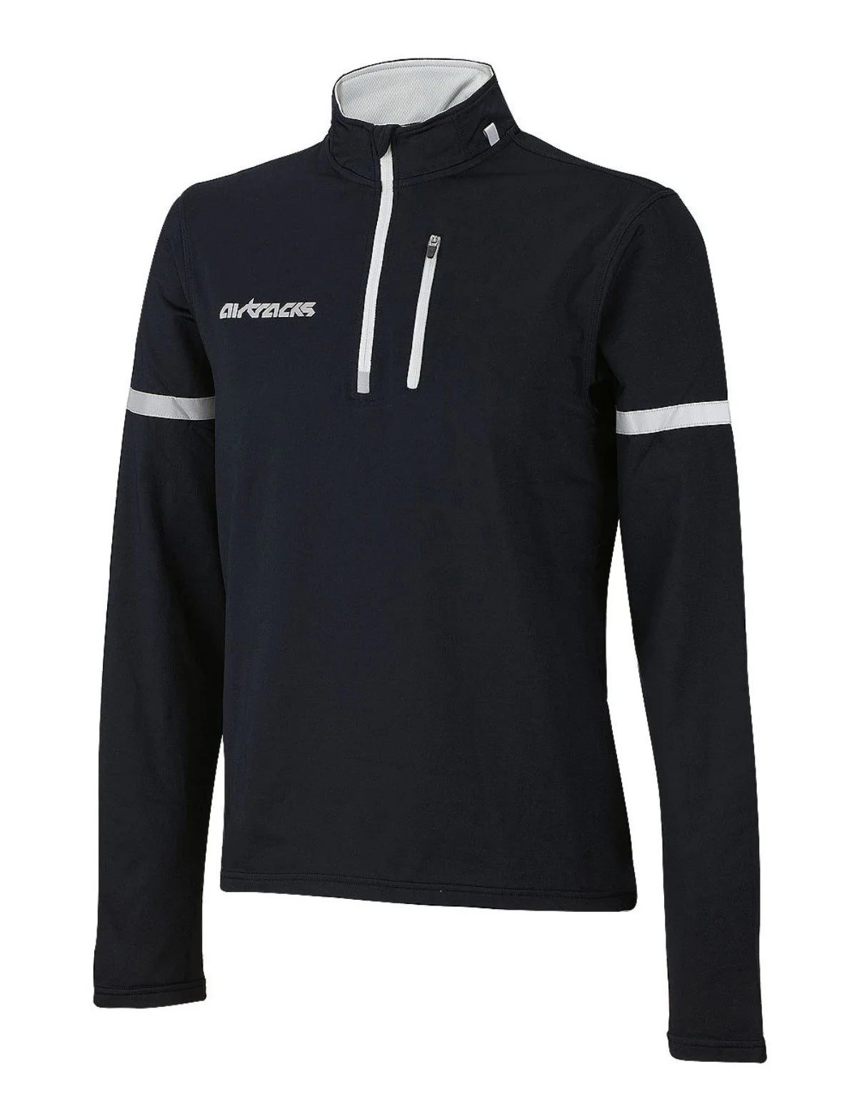 Herren Thermo Fahrradtrikot - Laufshirt Langarm Schwarz