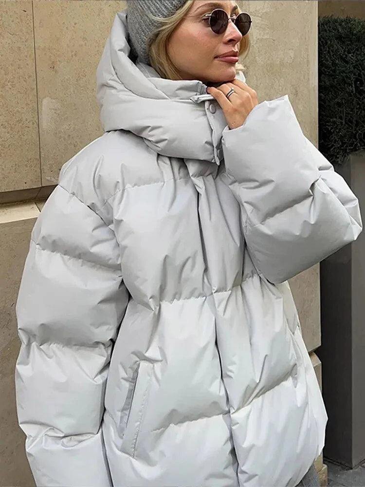 Stylish hood on the mountain