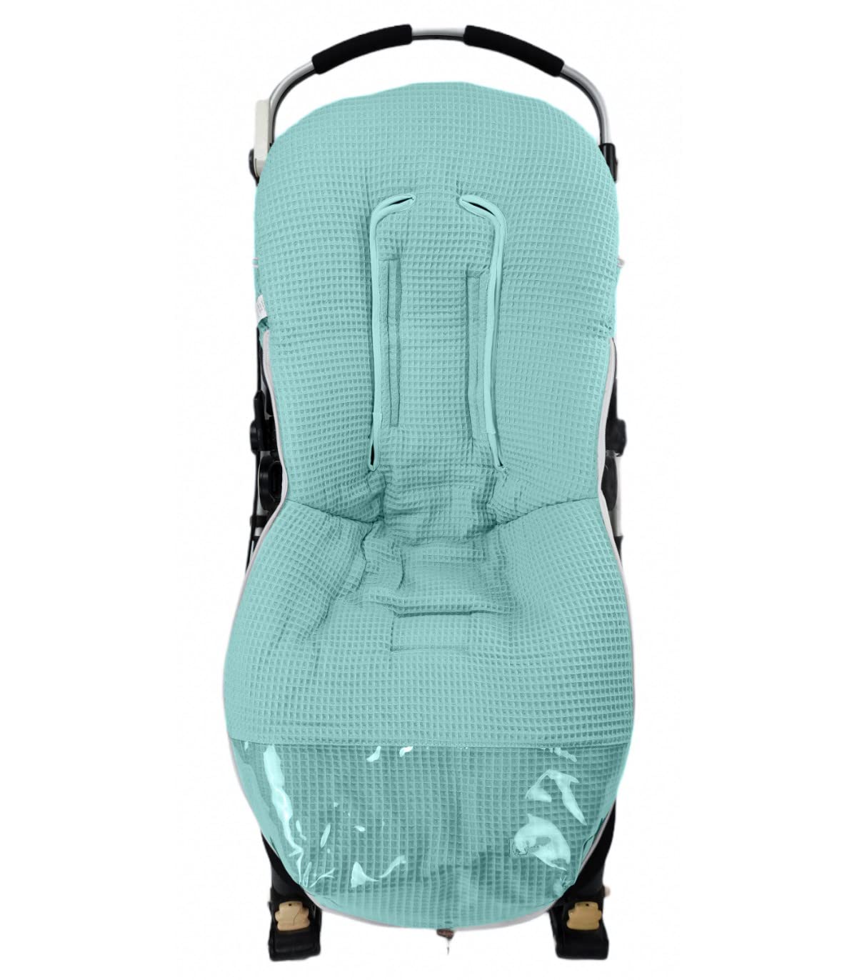 Universal Fußsack für Kinderwagen oder Buggy – Waffle – Handmade – Nenel (Grau)