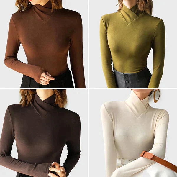 Damen-Rollkragenpullover langrmelig