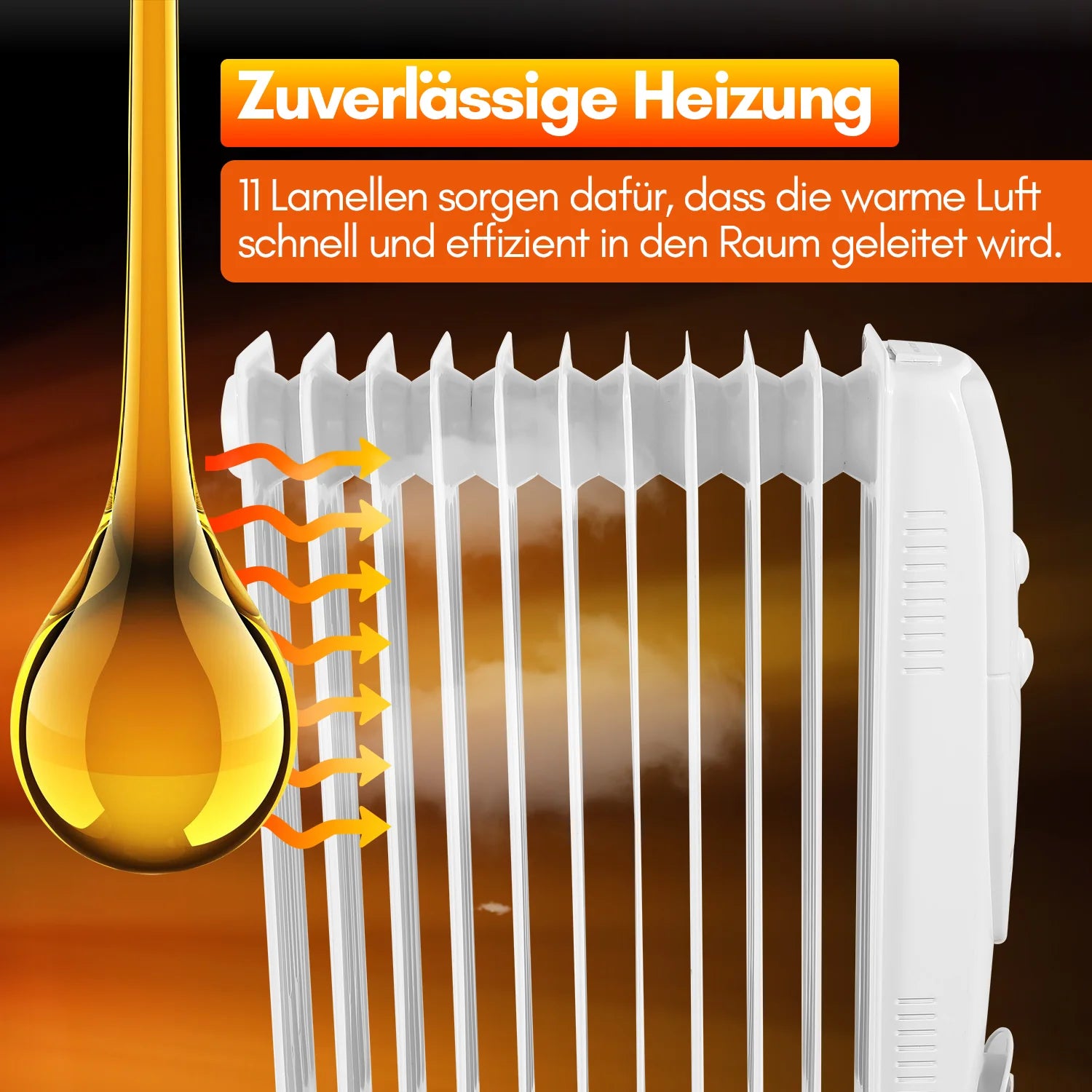 Sonnewelt lradiator Elektroheizung mit Thermostat 2500W