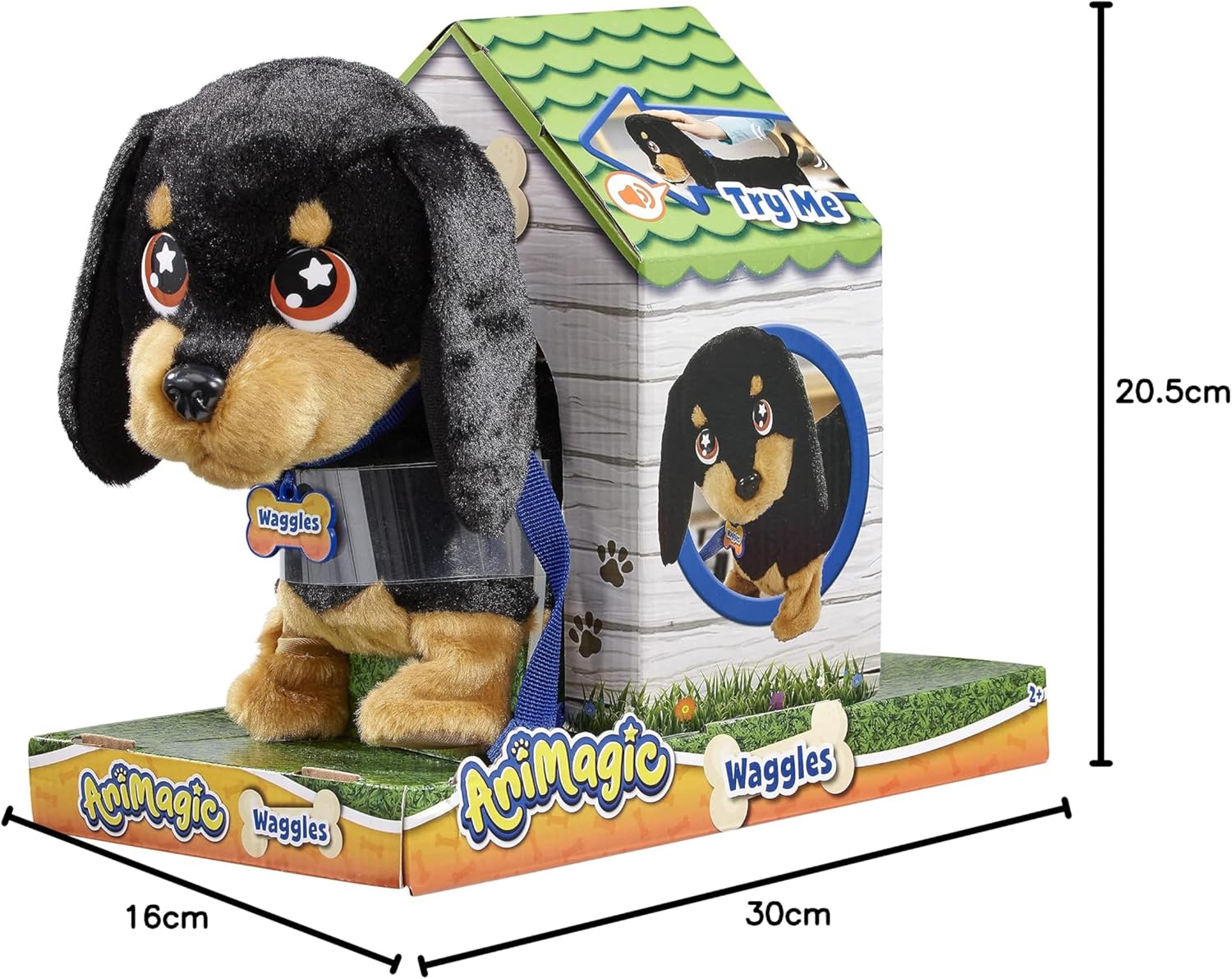 Animagic 31290 Waggles, il Bassotto che Scodinzola, Animale Domestico Elettronico, dai 4 anni