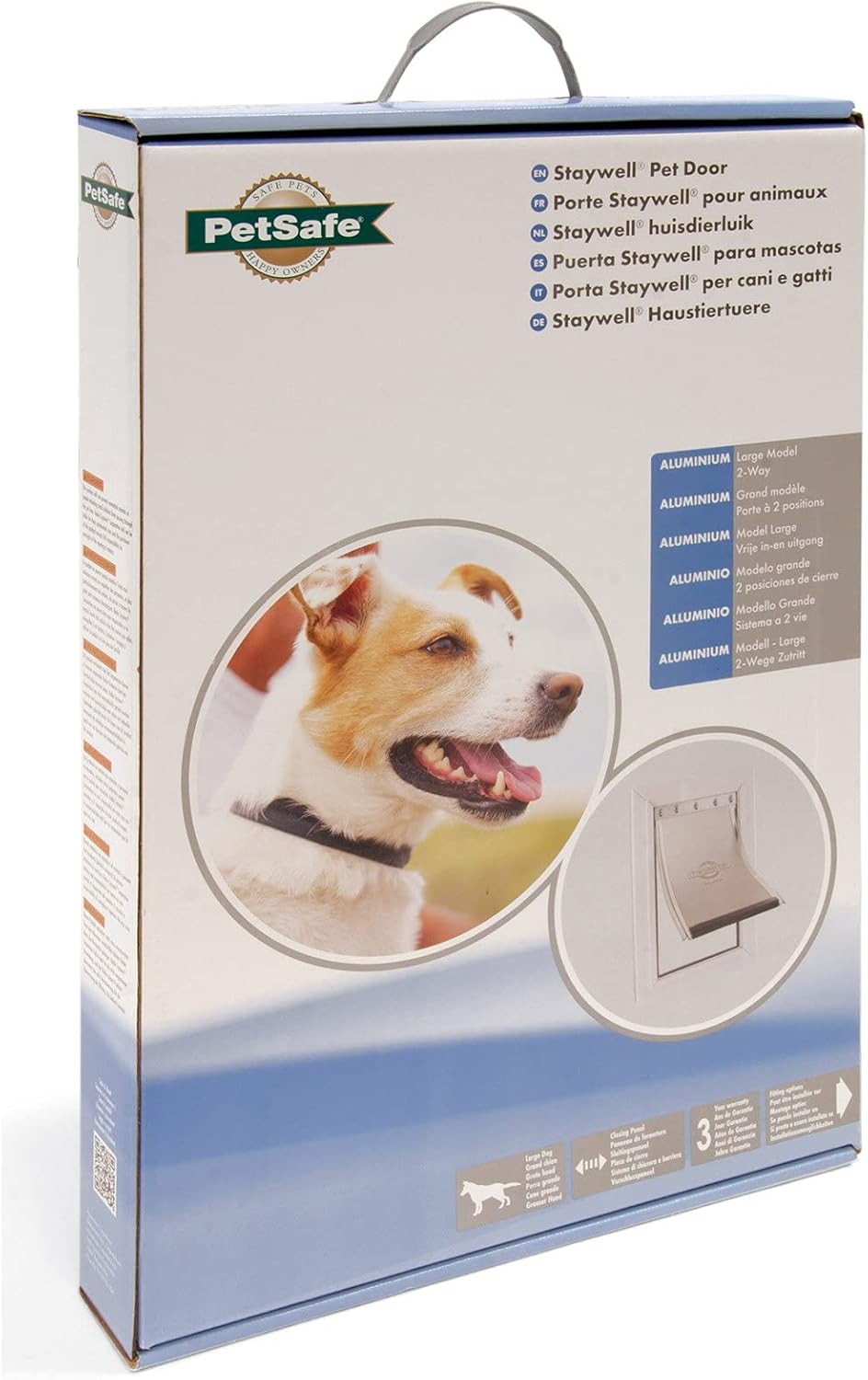 PetSafe Staywell Aluminium Hundeklappe, Langlebiger Aluminium-Rahmen, Magnetverschluss, Für Hunde bis 45 kg, Gre L