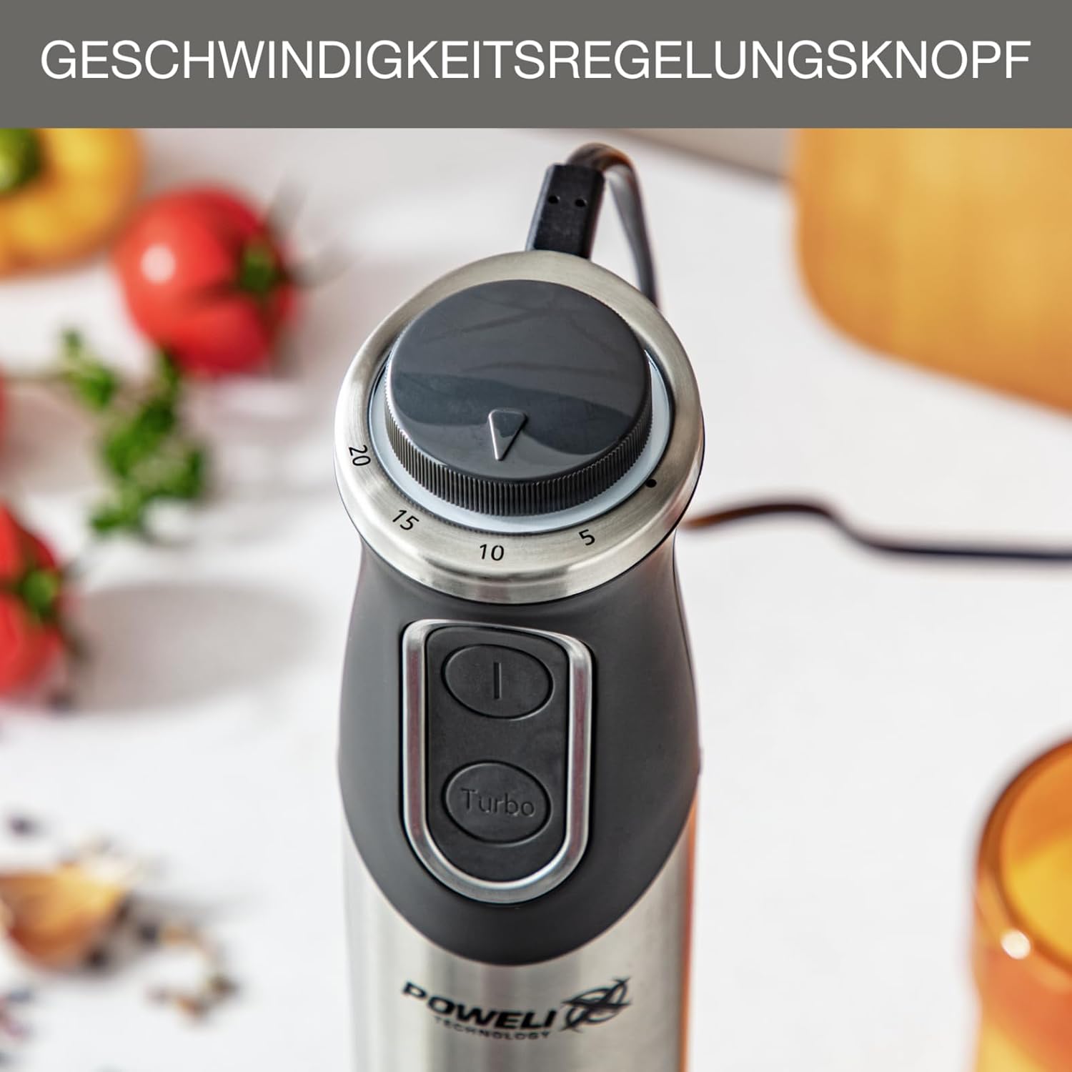 Krups KB403D Perfectmix + Hochleistungsstandmixer, 1.200W, 28.000 UpM, 2L Glasbehälter, 3 voreingestellte Programme, Powelix- Technologie, Edelstahl/Dunkelgrau