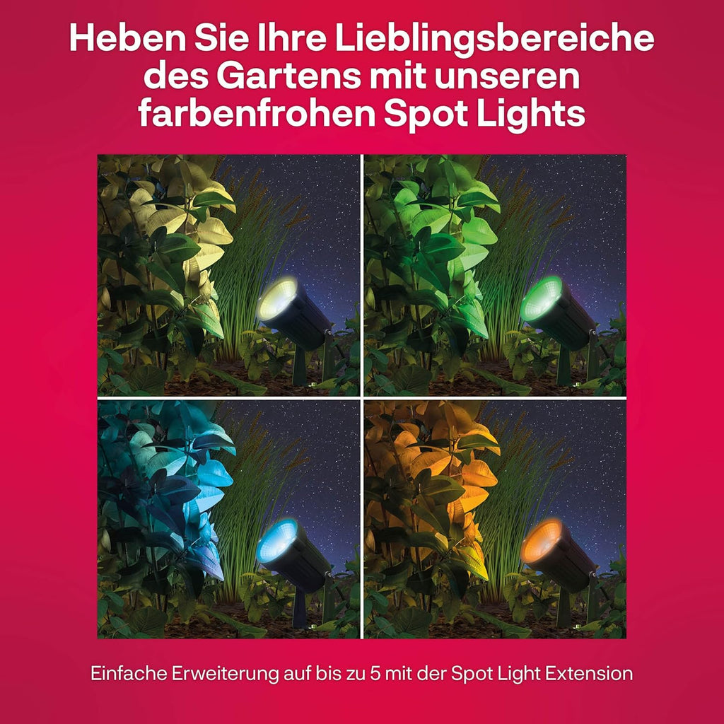 innr Smart Gartenstrahler, Zigbee, Funktioniert mit Hue* und Alexa (Bridge erforderlich), White & Color, LED Strahler, Spotlicht außen, Außenlampe, IP67 wasserdicht, Komplettset (3-Pack)