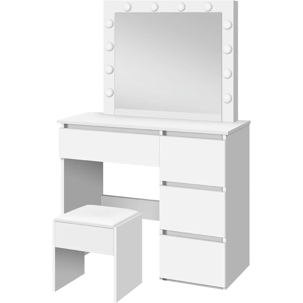 Lykke Schminktisch mit Licht Amelia 94cm, Wei