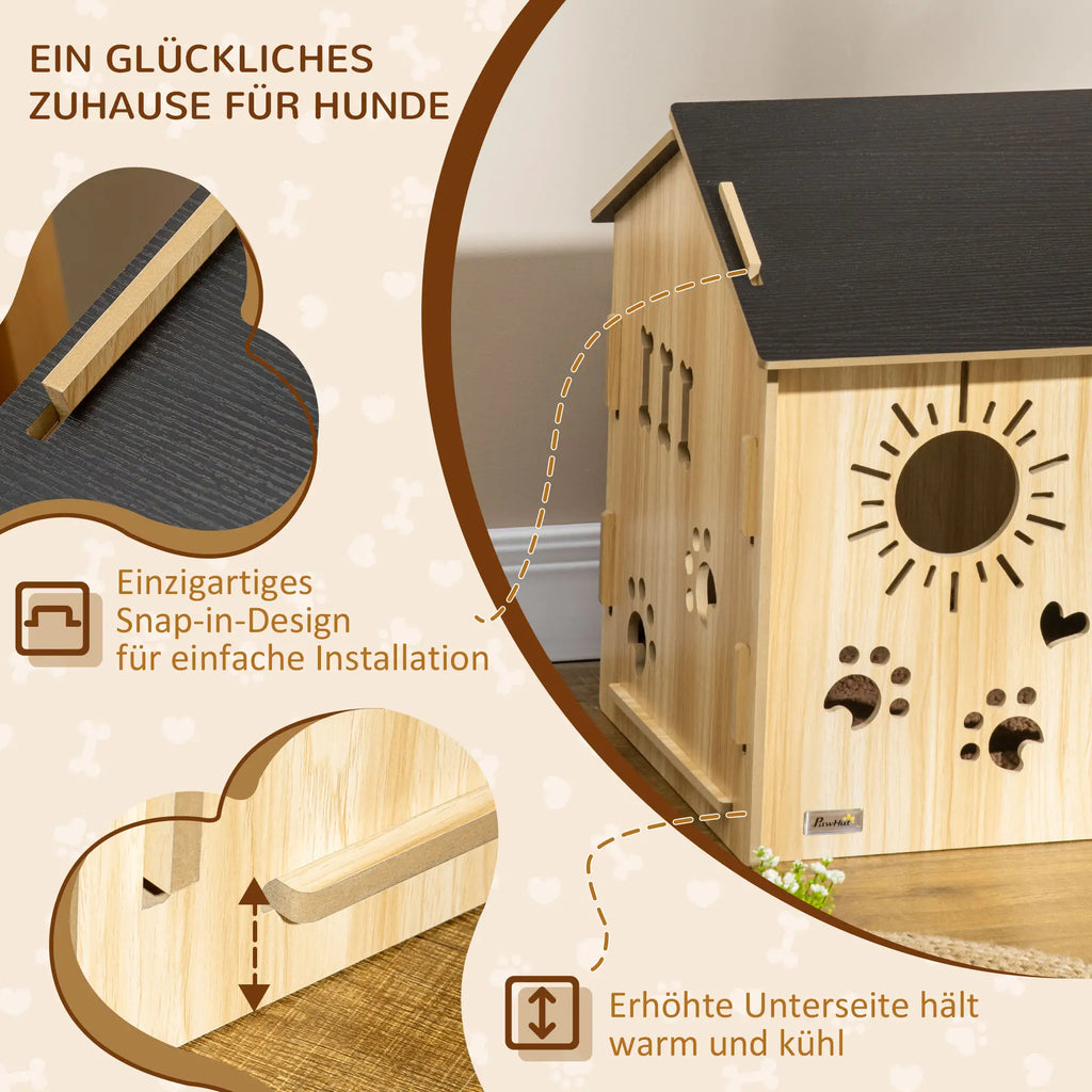 PawHut Cuccia per cani spaziosa con graziose fessure di ventilazione