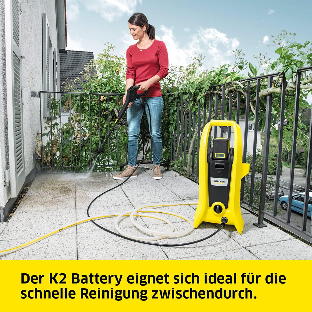 Idropulitrice a batteria Kärcher K 2 Battery da 36 V, pressione: 110 bar, lancia a getto singolo, ugello rotante, raccordo per tubo da giardino A3/4, peso: 4,5 kg, compatibile con la batteria Kärcher da 36 V, senza batteria