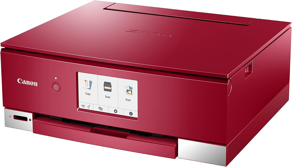 Canon PIXMA TS8351a Stampante multifunzione a getto d'inchiostro a colori DIN A4 (scanner, fotocopiatrice, 4.800 x 1.200 dpi, 6 inchiostri separati, USB, WLAN, AirPrint, stampa fronte/retro, 2 alimentatori carta, 5 GHz), bianco