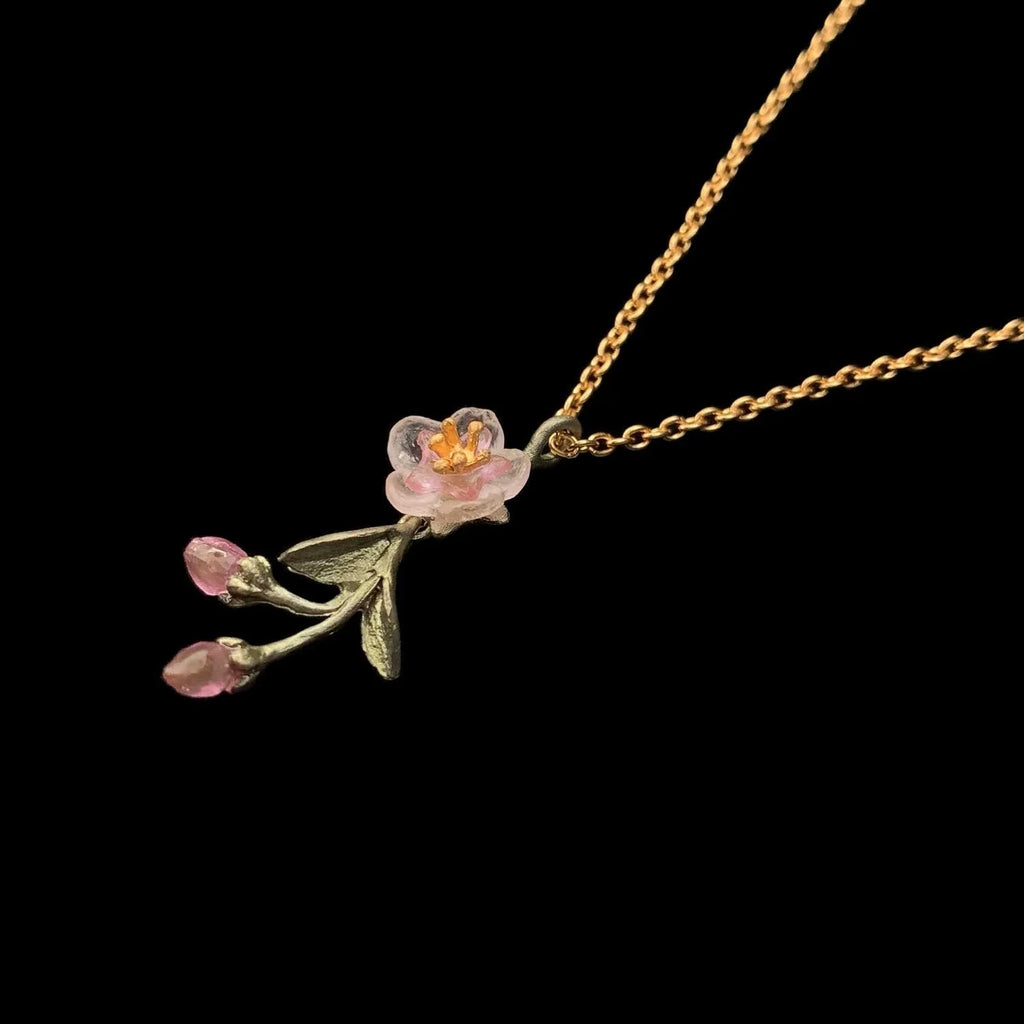 Pfirsichblüte Kette mit Anhnger - Zierliche Blumen