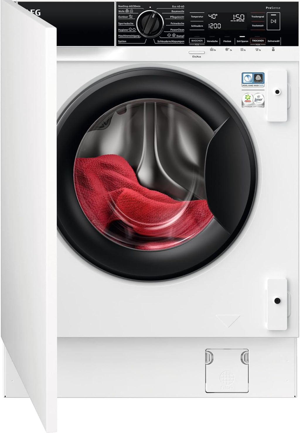 AEG L7WBA60680 Lavasciuga / DualSense - cura delicata / 8 kg lavaggio / 5 kg asciugatura / D / a risparmio energetico / ProSense - regolazione automatica del carico / Funzione aggiungi indumento / ProSteam - funzione vapore rinfrescante / 1600 giri/min