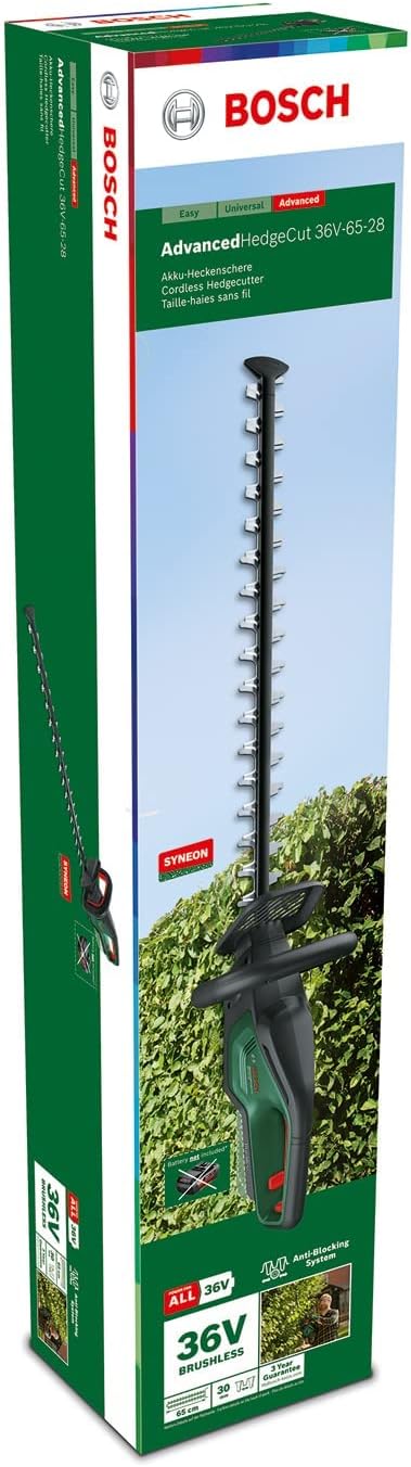 Bosch Akku-Heckenschere AdvancedHedgeCut 36V-65-28 (ohne Akku, 36-Volt-System, Messerlänge 65 cm; im Karton) - Testnote: sehr gut (Magazin: selbst ist der Mann)