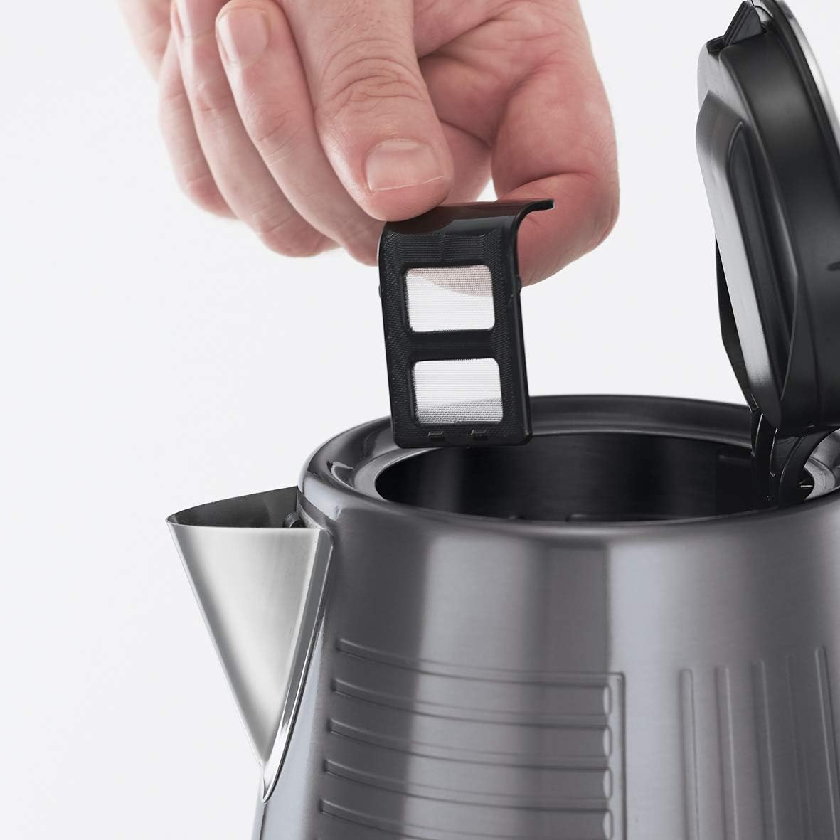 Russell Hobbs GeoSteel Set Colazione: Tostapane, Bollitore e Macchina per il Caffè