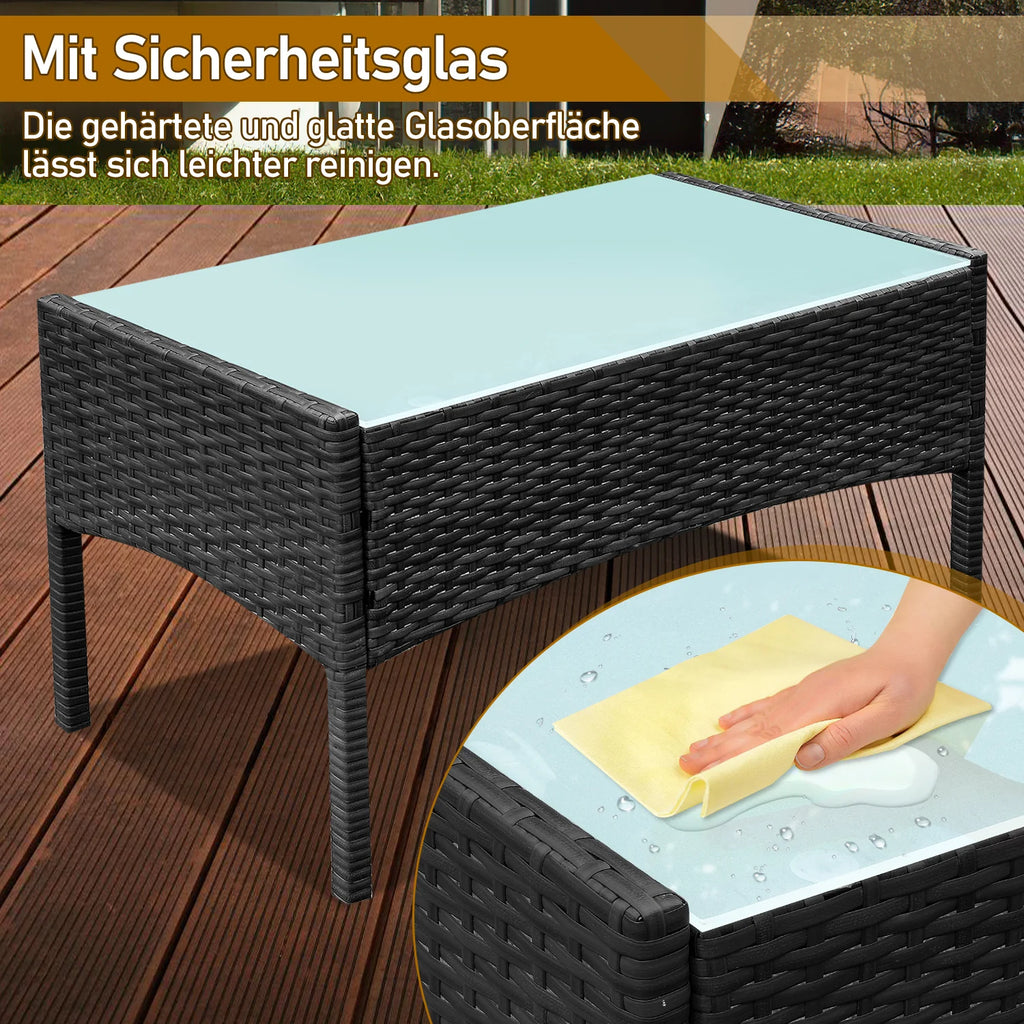 Sonnewelt Salotto da giardino in polyrattan