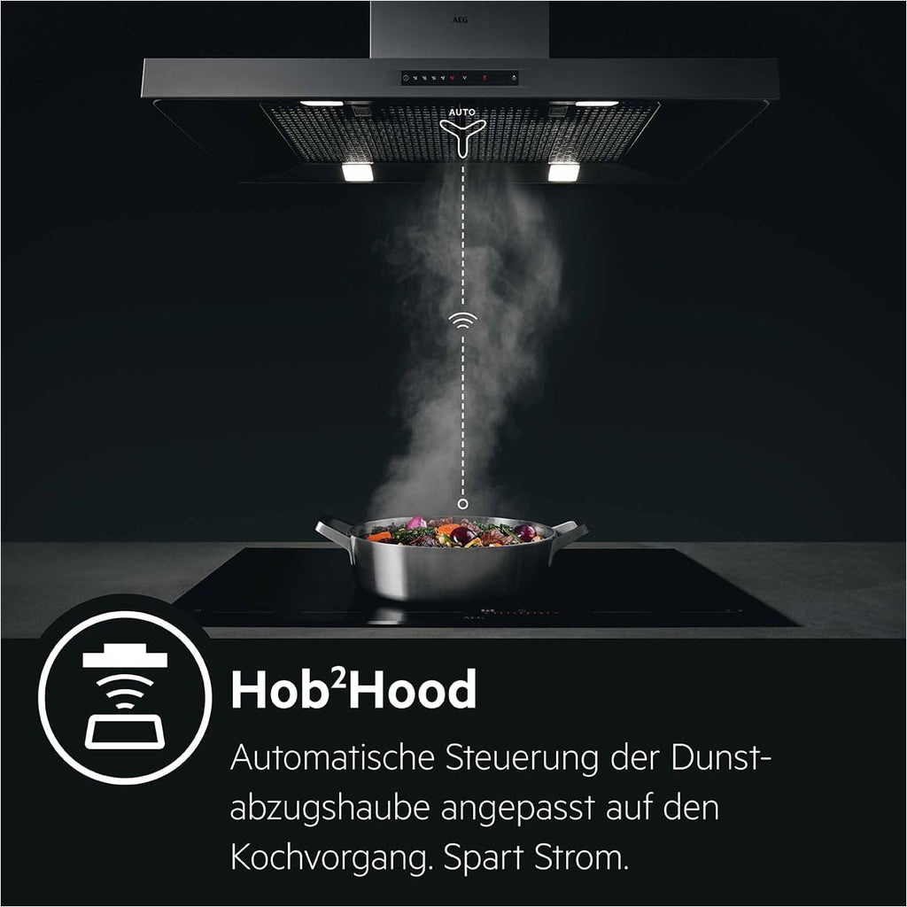 AEG Induktionskochfeld autark 60cm – 4 Flex-Kochzonen mit Powerfunktion für schnelleres Kochen – 14 Stufen – SuperFlat Rahmen – Timer – Touch-Bedienung – kompatibel mit Haubenautomatik – TO64IA0AXB