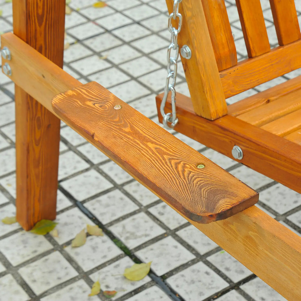 Dondolo da giardino Outsunny a 2 posti con tettoia in larice
