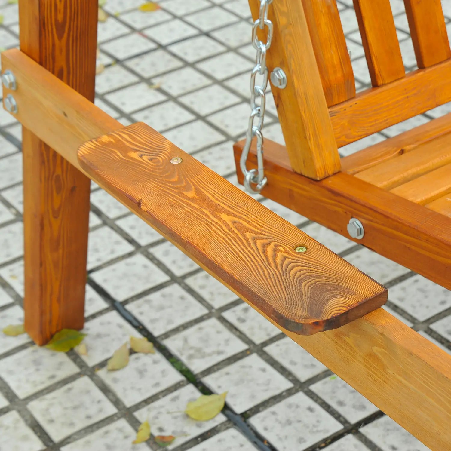 Dondolo da giardino Outsunny a 2 posti con tettoia in larice