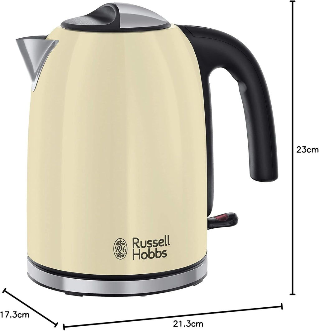 Russell Hobbs Frühstücksset Colours+ Creme: Kaffeemaschine 24033-56 [Digitaler Timer] + Wasserkocher 20415-70 [1,7l, 2400 W] + Toaster 26551-56 [für 2 Scheiben], Frühstücksserie