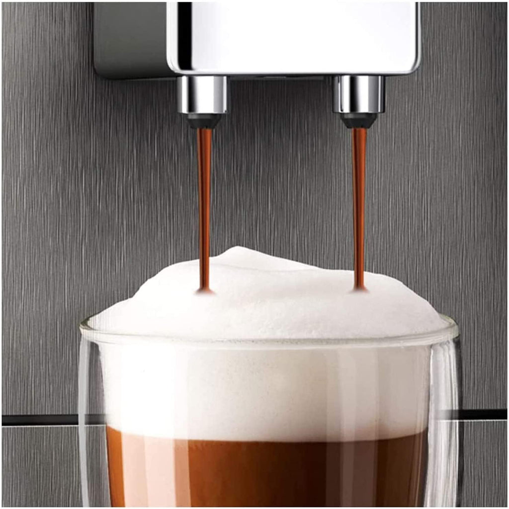 Melitta Avanza - Kaffeevollautomat mit Milchsystem, Kaffeemaschine mit Mahlwerk und extragroßem Wassertank (1,5 l) für z. B. Cappuccino oder Espresso, mystic titan