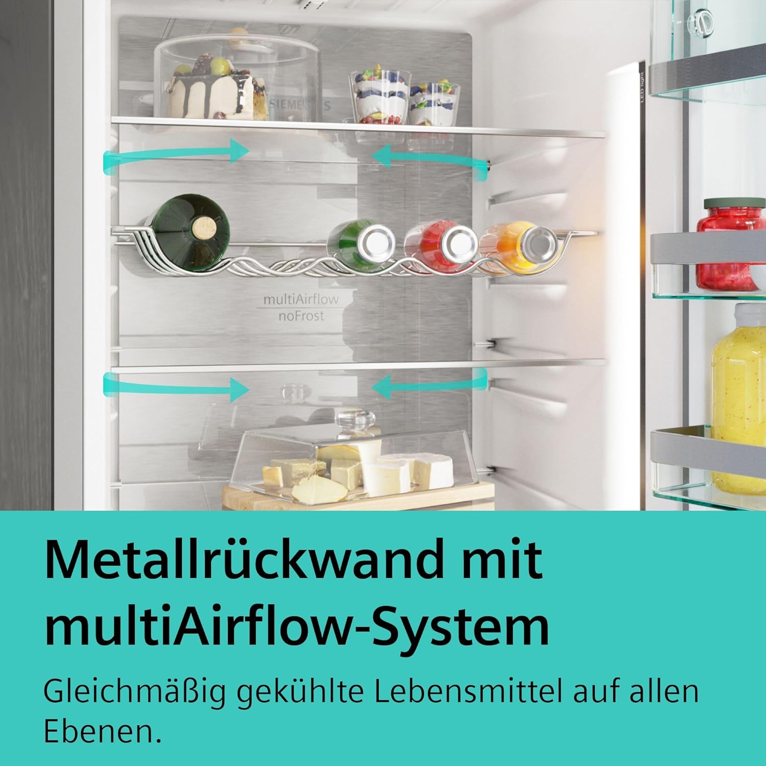 SIEMENS KG39EAICA iQ500 Frigorifero con congelatore, 201 x 60 cm, 249 L frigorifero + 94 L congelatore, LowFrost sbrinamento meno frequente, illuminazione a LED uniforme, BigBox spazio per alimenti congelati di grandi dimensioni