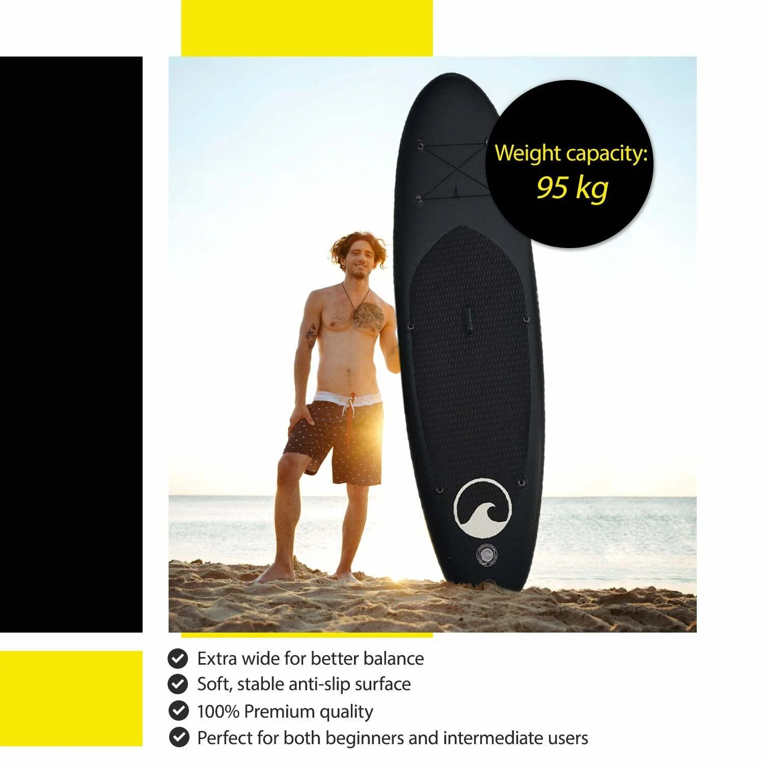 Set Stand-up Paddle Deep Sea (275 cm), nero