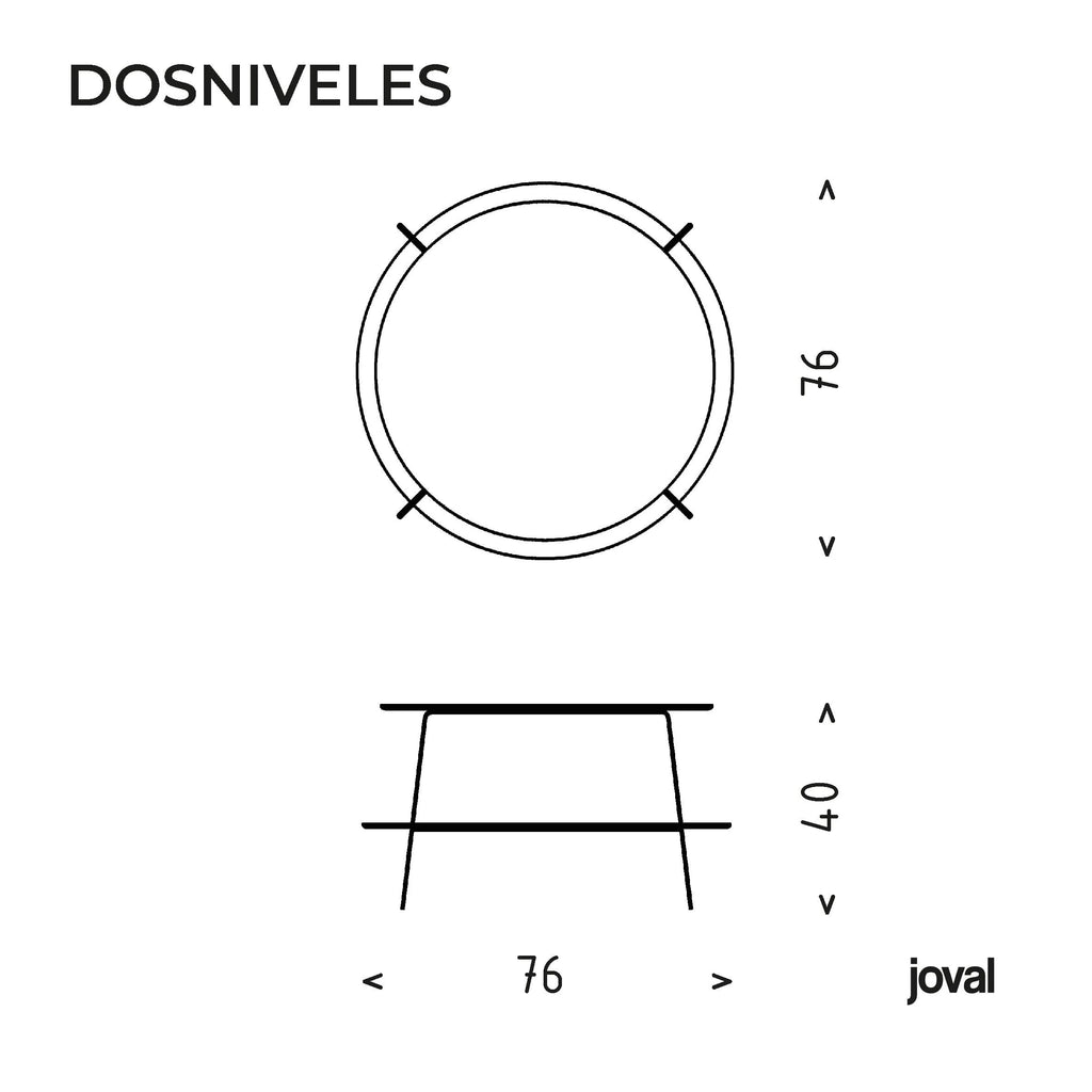 Tavolino DOSNIVELES Bianco puro Oro-Ottone