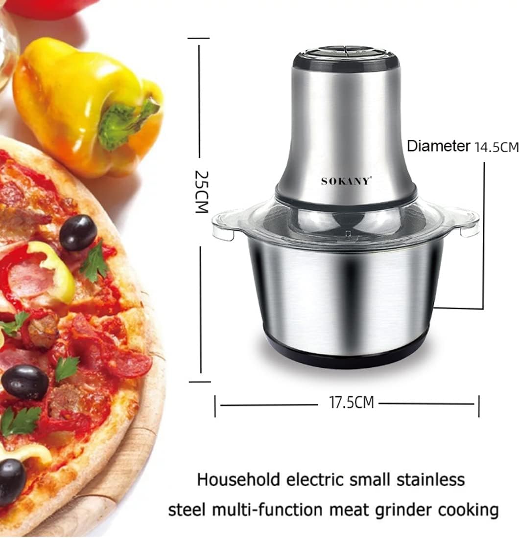 SOKANY Tritacarne Elettrico da Cucina 1500W con Ciotola in Acciaio Inox da 6,5L, Tritatutto con 3 Livelli di Velocità, Robot da Cucina con 4 Lame per Carne, Cipolle, Frutta, Verdura