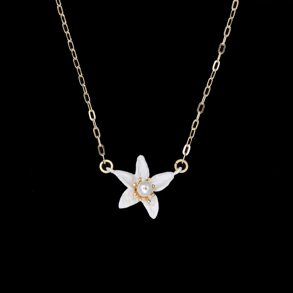 Arancione - Collana con ciondolo a forma di fiore