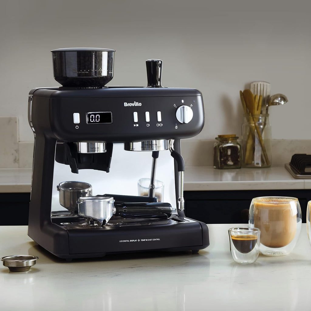 Breville Barista Max Macchina da caffè con braccio per espresso | Macchina da caffè espresso con macinacaffè integrato e montalatte | Serbatoio dell'acqua da 2,8 l | Pompa italiana da 15 bar | Acciaio inossidabile [VCF126X]
