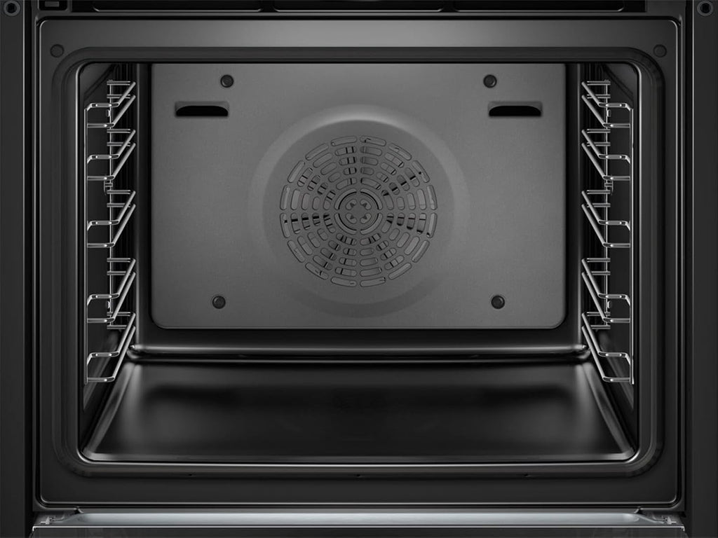 Bosch HMG7361B1, Serie 8 Forno da incasso intelligente con funzione microonde, 60 x 60 cm, Made in Germany, Nero, Air Fry, Anello di controllo digitale, Display touch, Programmi automatici, Supporto per la pulizia