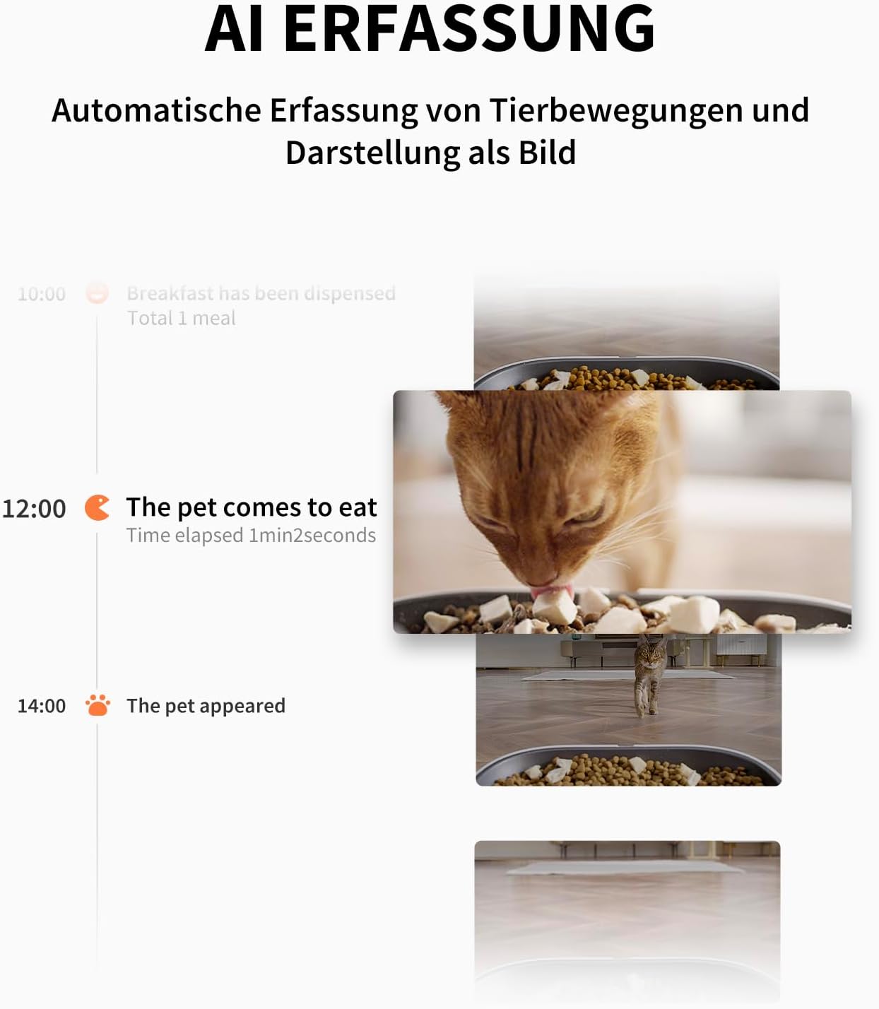 PETKIT Futterautomat Katze 2 Näpfe Mit Kamera, Futterautomat Katze,5L Katzen Futterautomaten,Automatischer Futterspender für Katze und Hund,KI Funktion,1-10 Mahlzeiten/Tag, 1-30 Portionen