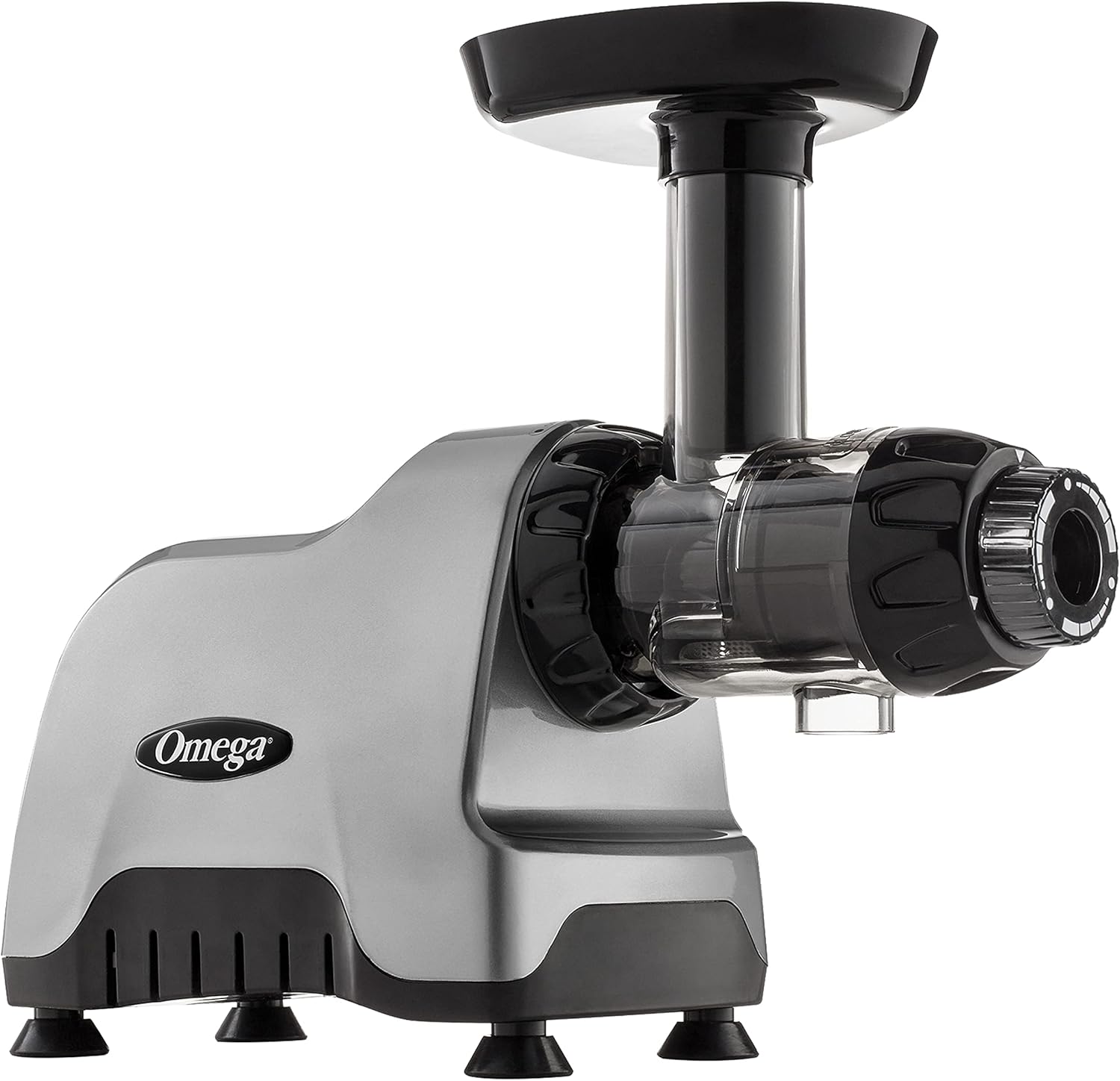 Omega CNC80S Estrattore di Succo Multi-Funzione a Lenta Velocità Compatto - Orizzontale, Plastica, Argento