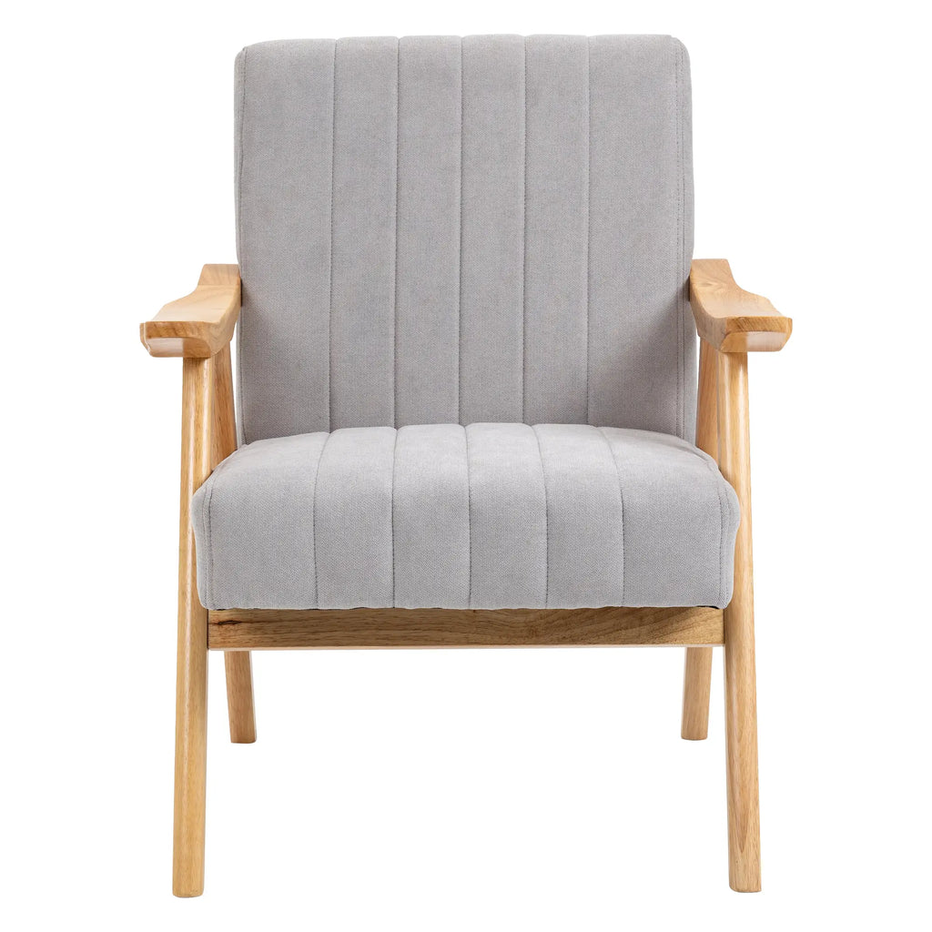 HOMCOM Sedia Imbottita Design Scandi extra confortevole Velluto Grigio Chiaro