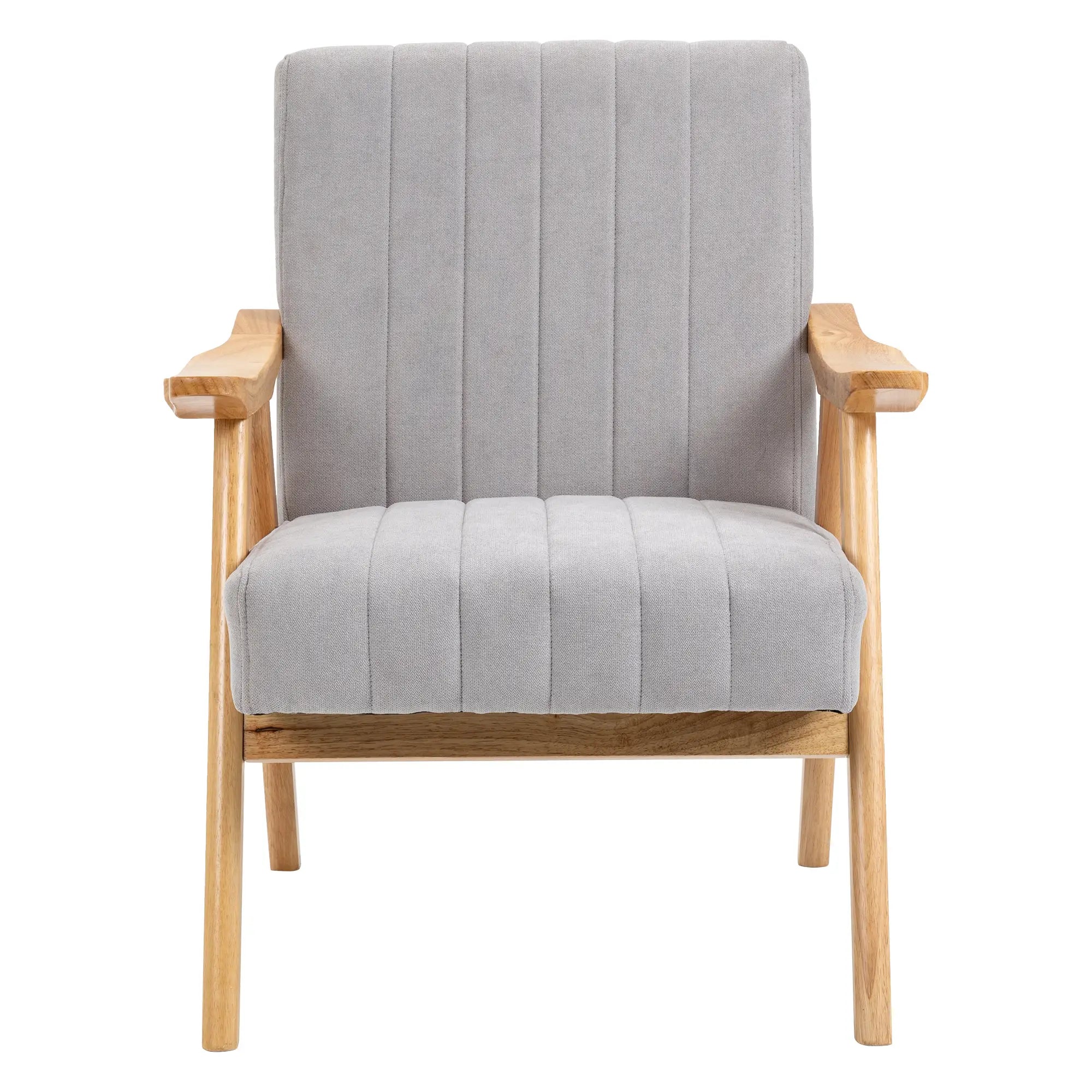 HOMCOM Sedia Imbottita Design Scandi extra confortevole Velluto Grigio Chiaro