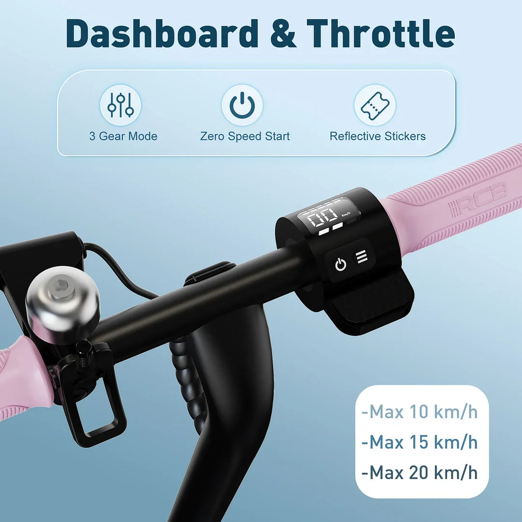 RCB R7X Kid E-Scooter, 150W Motor, Blau/Pink/Grau-Orange