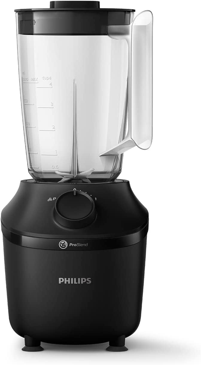 Frullatore Philips Serie 5000 - 1000 W. Capacità massima 2 l. Tecnologia ProBlend Plus. Parti lavabili in lavastoviglie. Nero (HR3020/20)