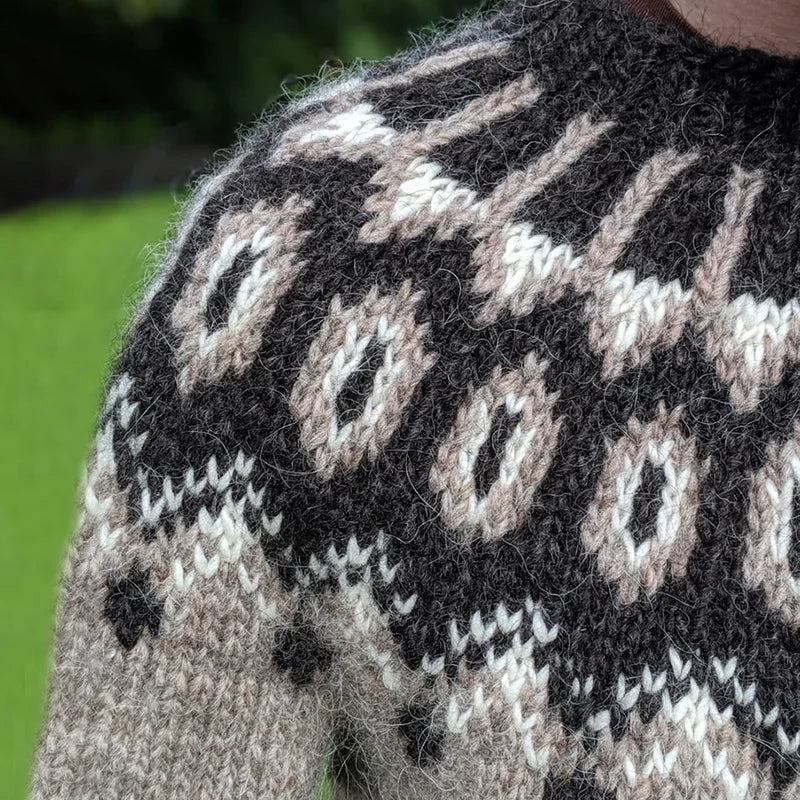 Maglione vintage da uomo girocollo in maglia