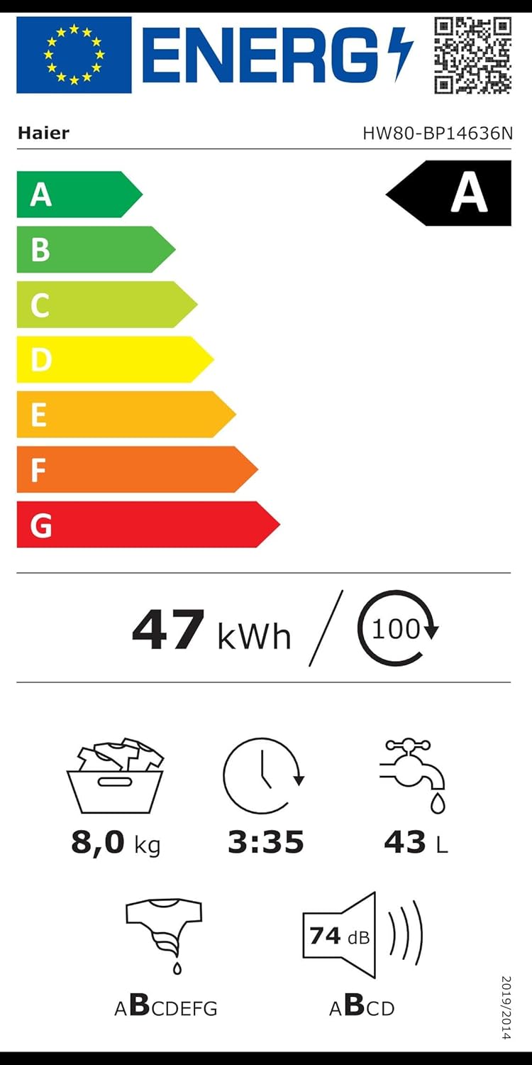 Haier HW100-BP14636N Lavatrice / 10 kg / A - massima efficienza / Motore Inverter / Funzione vapore / Protezione totale dall'acqua / Programma Eco 40-60
