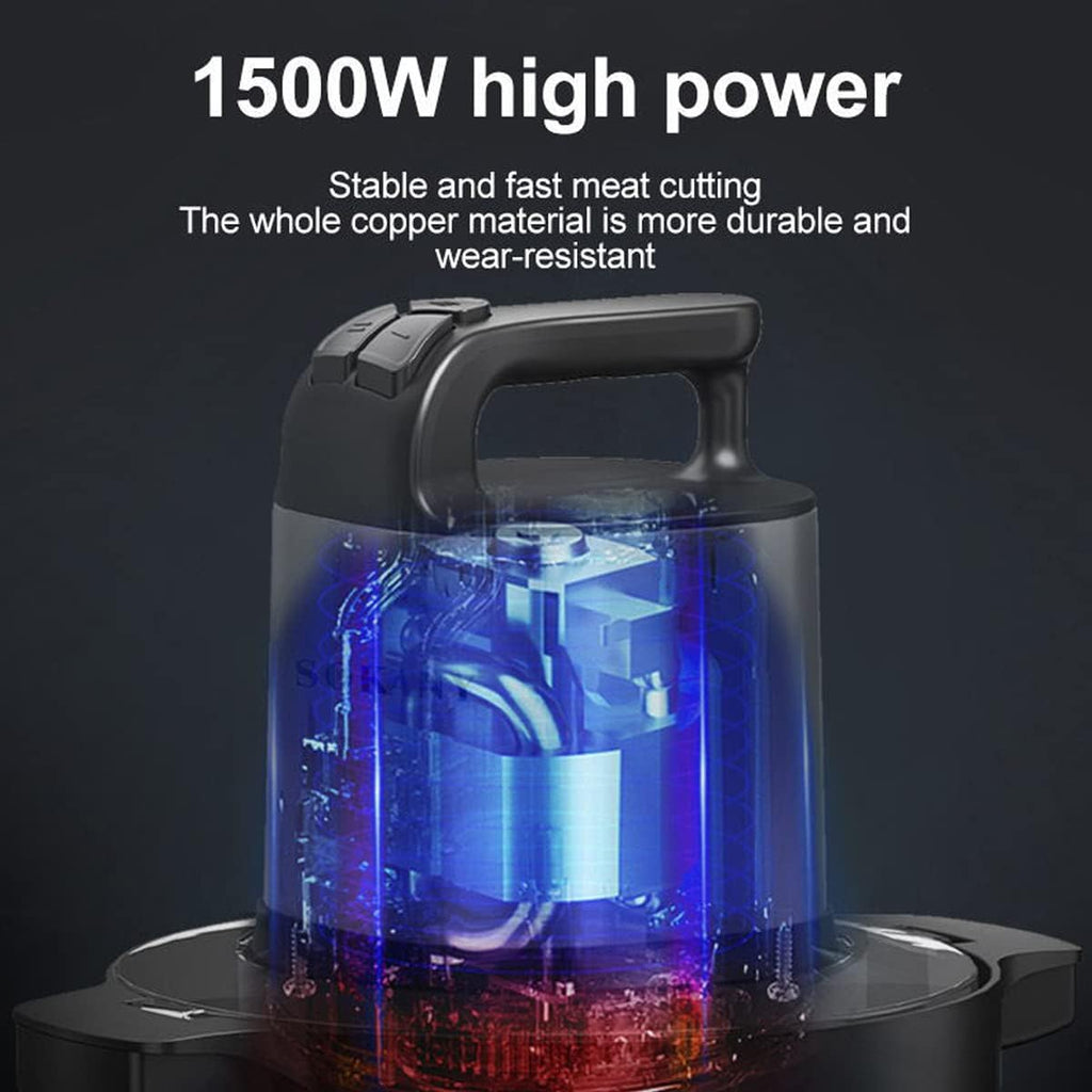SOKANY Tritacarne Elettrico da Cucina 1500W con Ciotola in Acciaio Inox da 6,5L, Tritatutto con 3 Livelli di Velocità, Robot da Cucina con 4 Lame per Carne, Cipolle, Frutta, Verdura